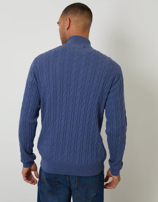 Men's Relaxed Country-Style Jumper for Cold Days in Blue – view 2