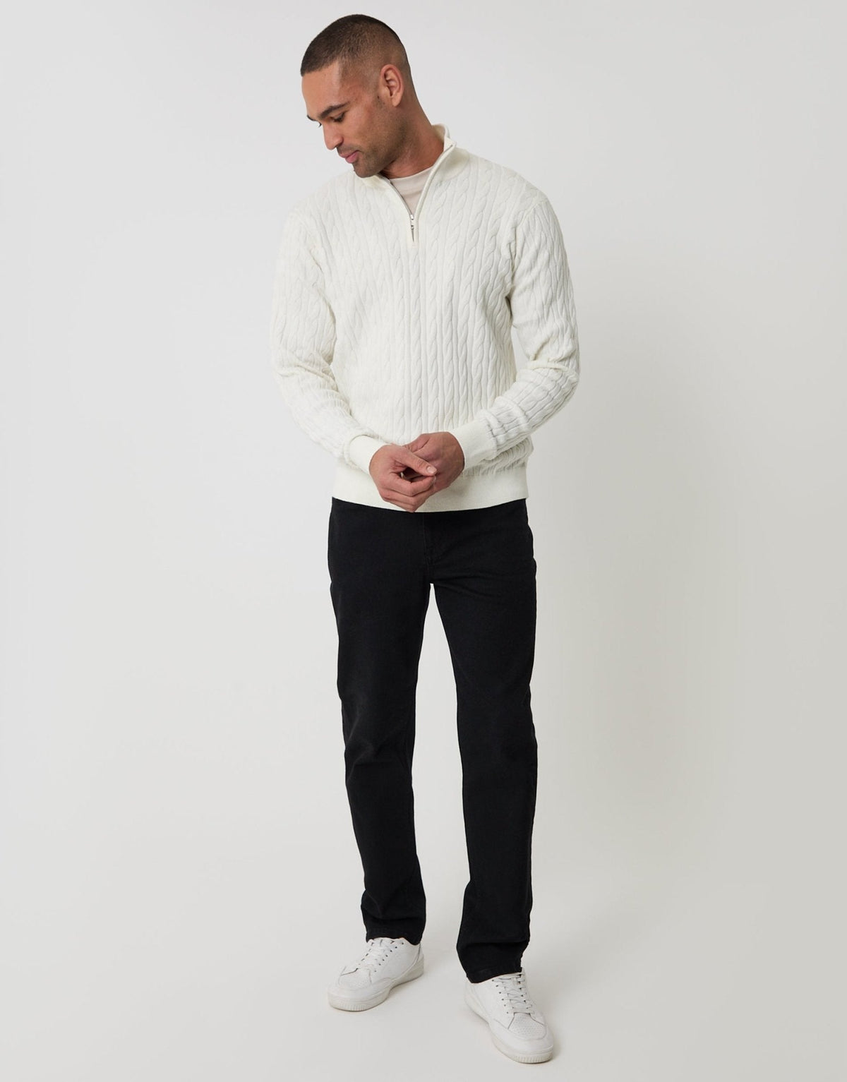 Men's Cosy Weekend Jumper for Chilly Mornings in Ecru – view 3