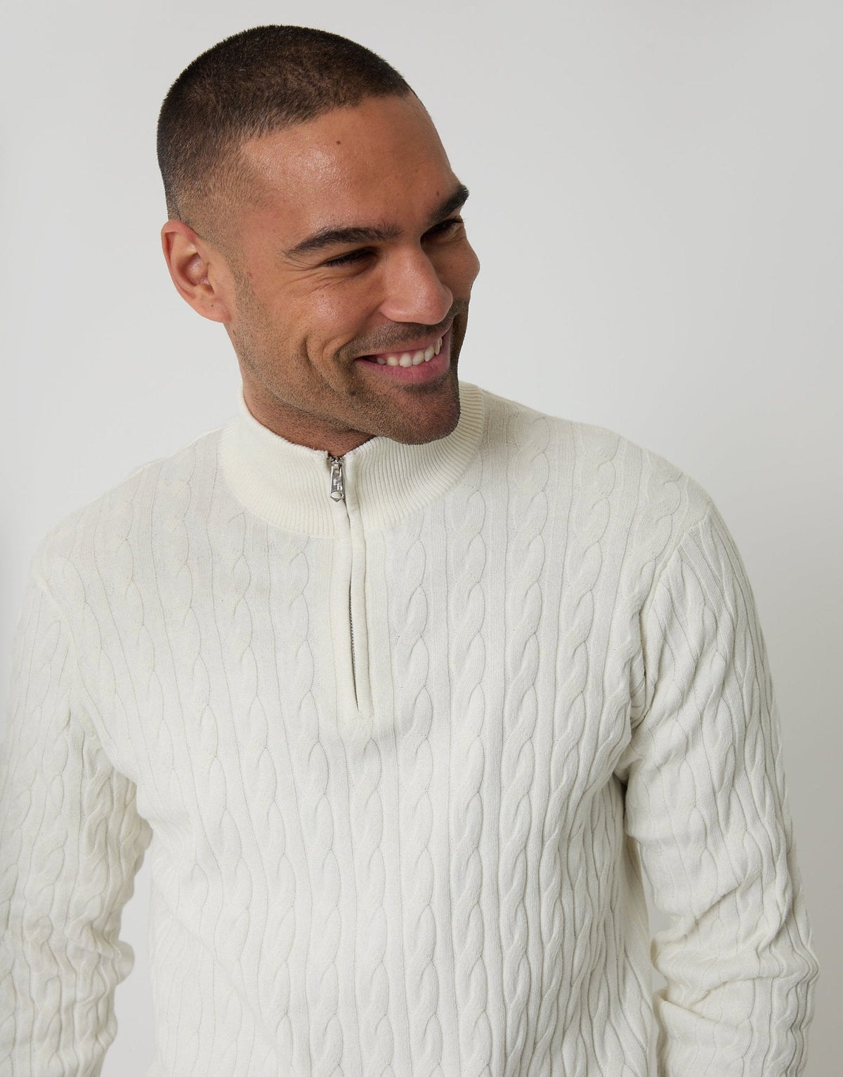 Men's Cosy Weekend Jumper for Chilly Mornings in Ecru – view 4