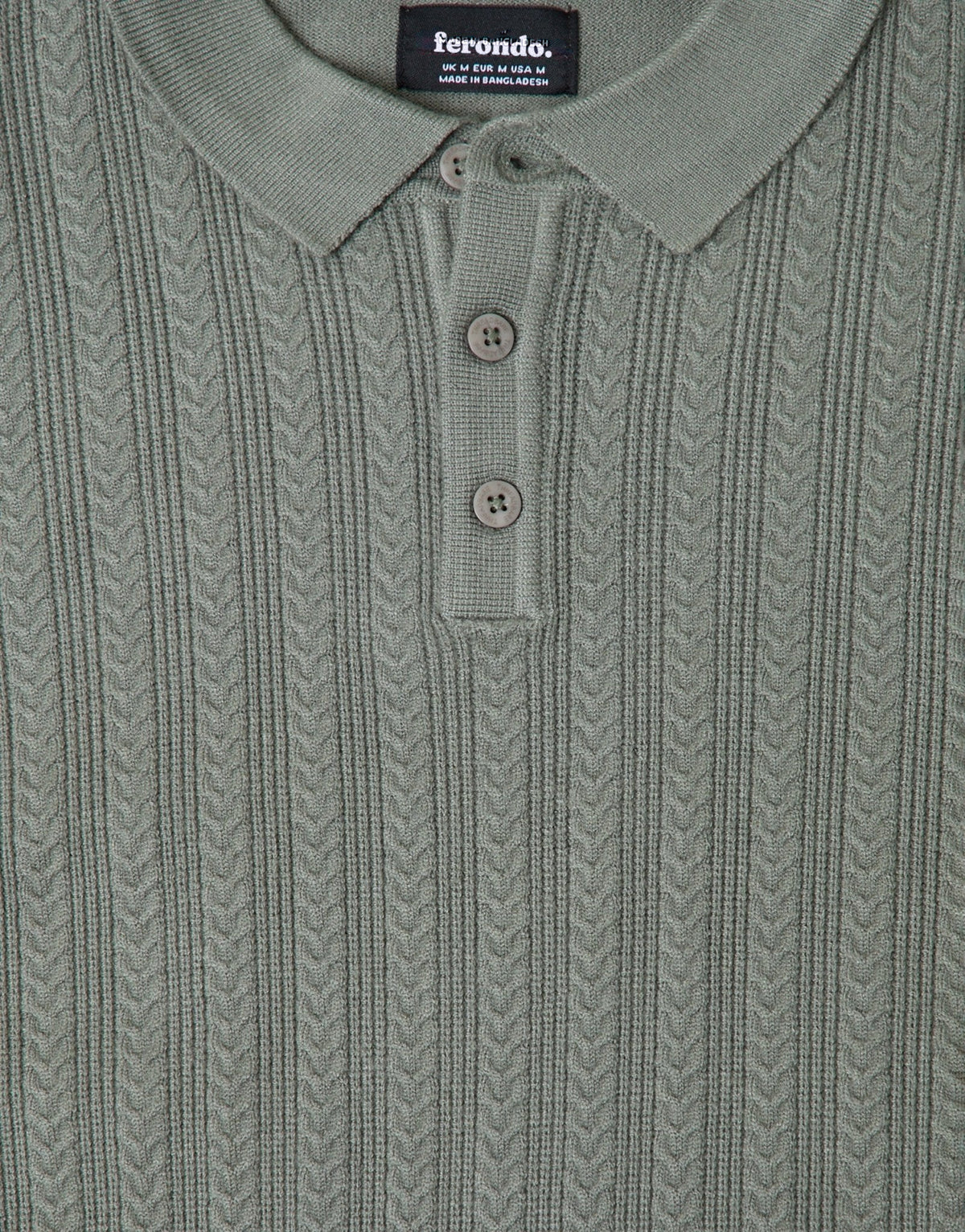 Men's Smart Knitted Polo Jumper for Autumn Days in Sage – view 5