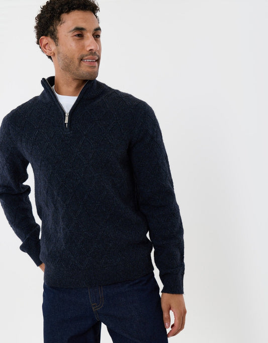 Men's Heritage-Style Jumper for Countryside Weekends in Navy – view 1