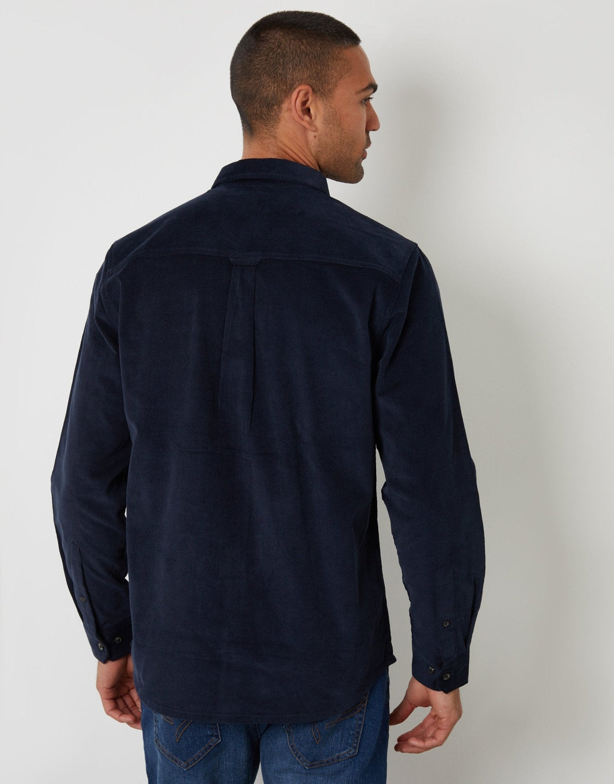 Men's Corduroy Shirt in Navy – view 2