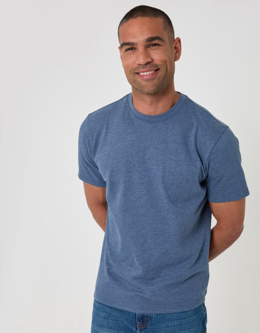 Peached Crew Neck T-Shirt in Light Blue by SATRI & CO. – product view 1
