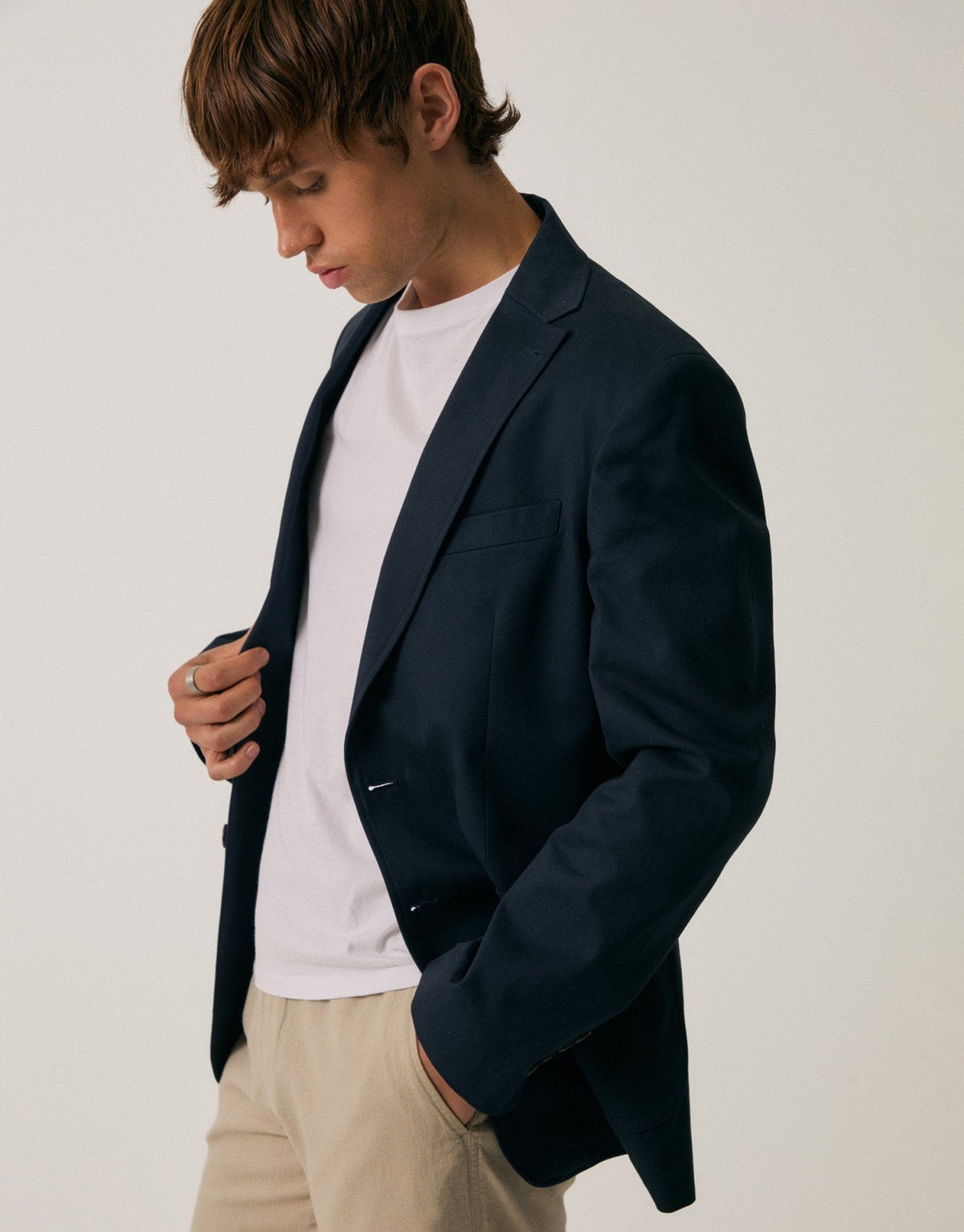 Men's Office-to-Dinner Cotton Blazer in Navy – view 1