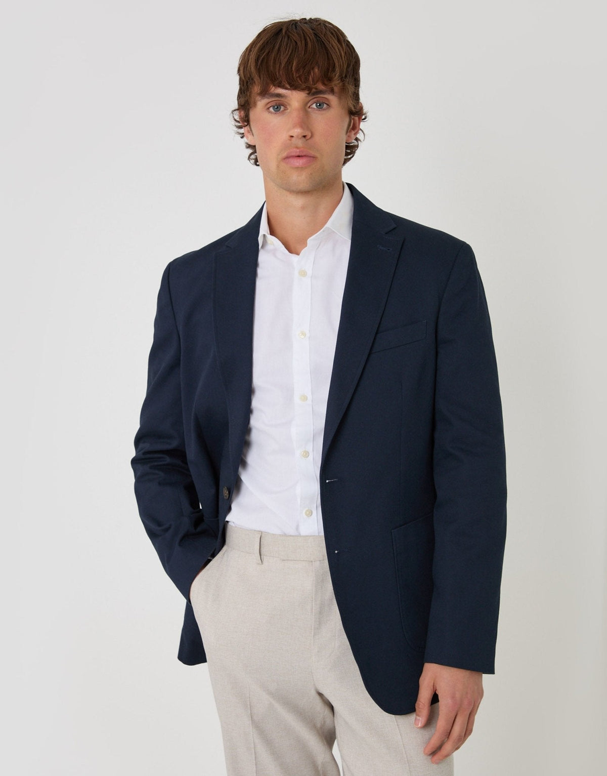 Men's Office-to-Dinner Cotton Blazer in Navy – view 4
