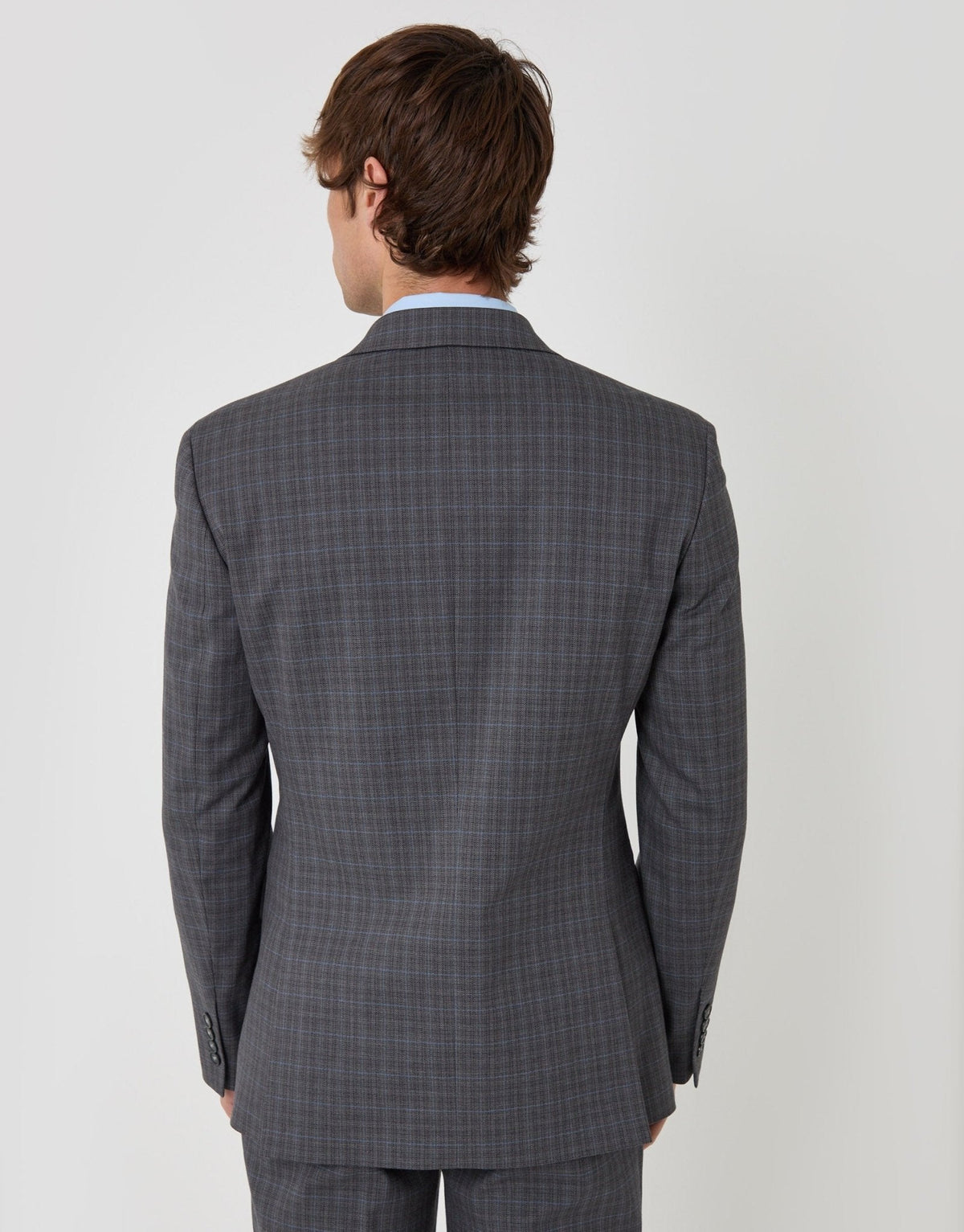 Men's Smart-Casual Check Blazer for Work and Weddings in Grey Check – view 3