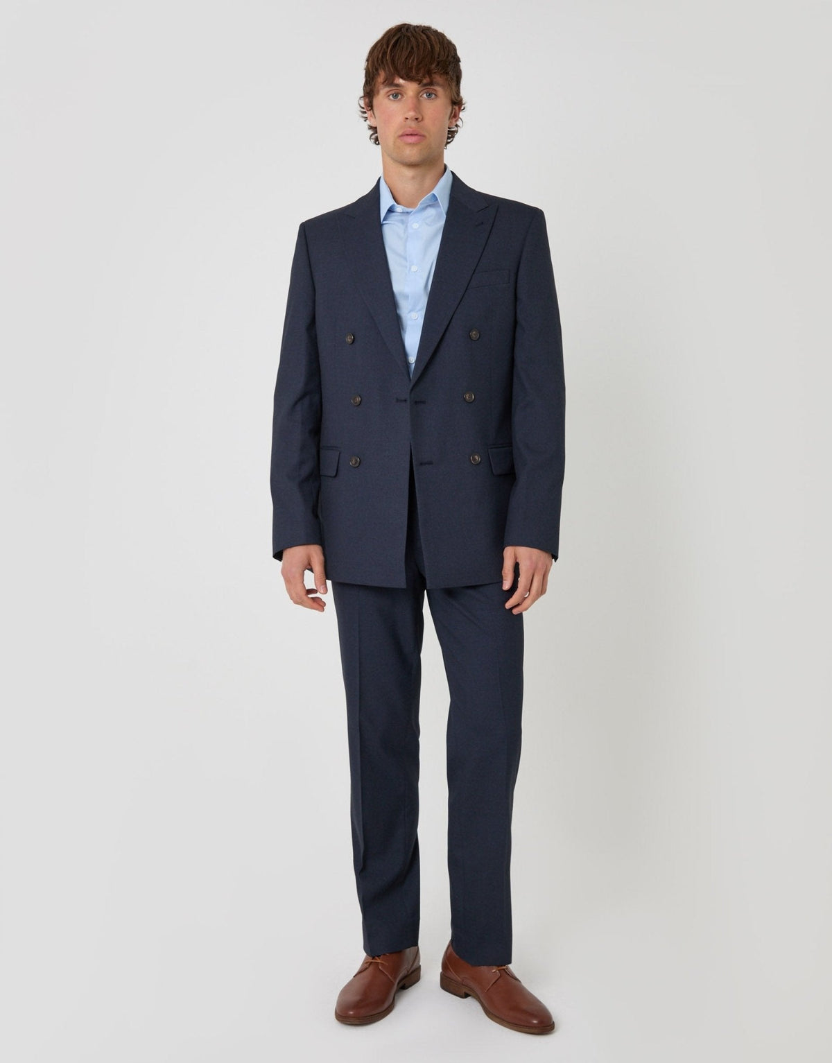 Men's Double Breasted Blazer in Navy – view 4