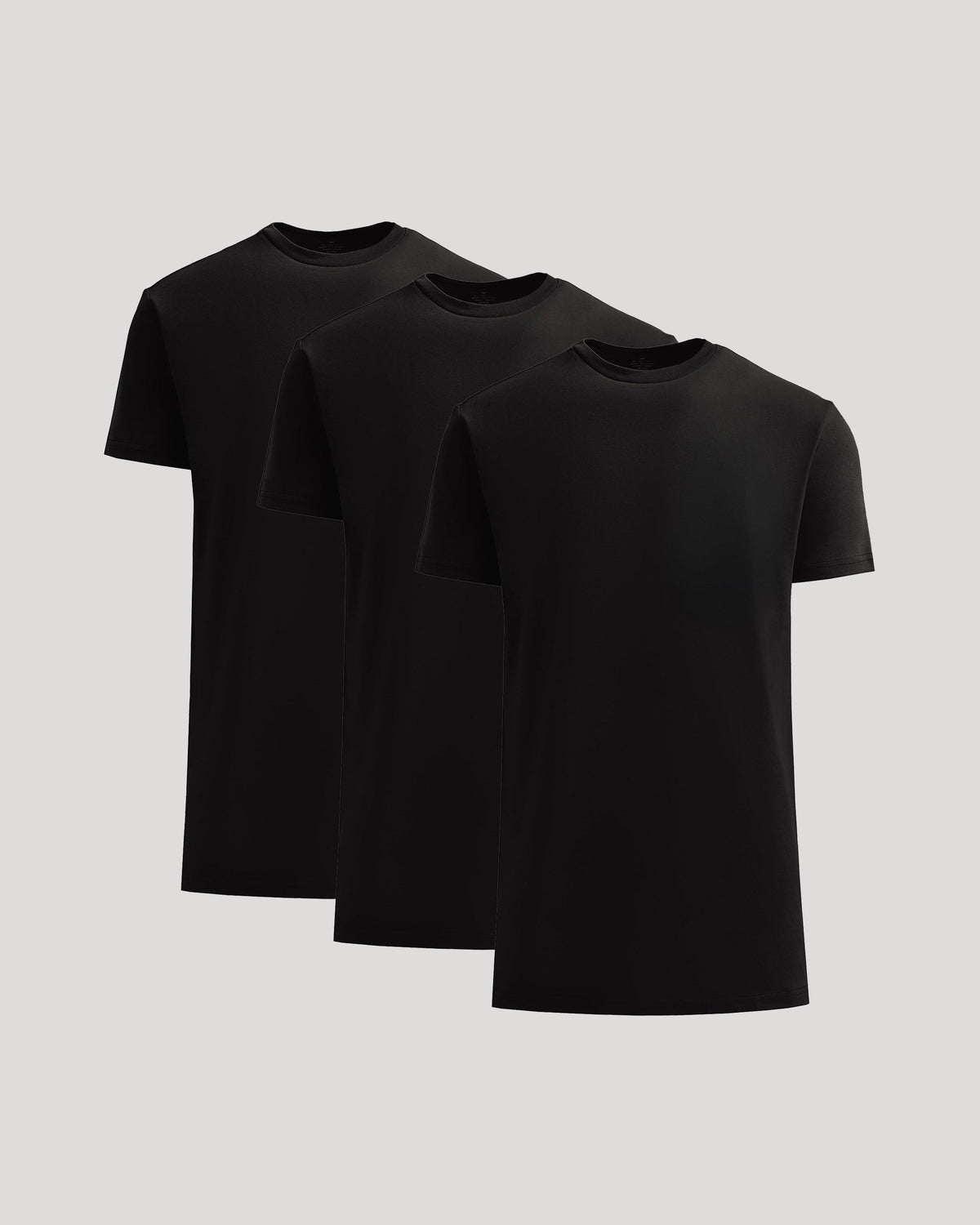 Men's Tall Heavyweight Crew T-Shirt 3-Pack – Short Sleeve, Structured Feel, Extra Length | Black