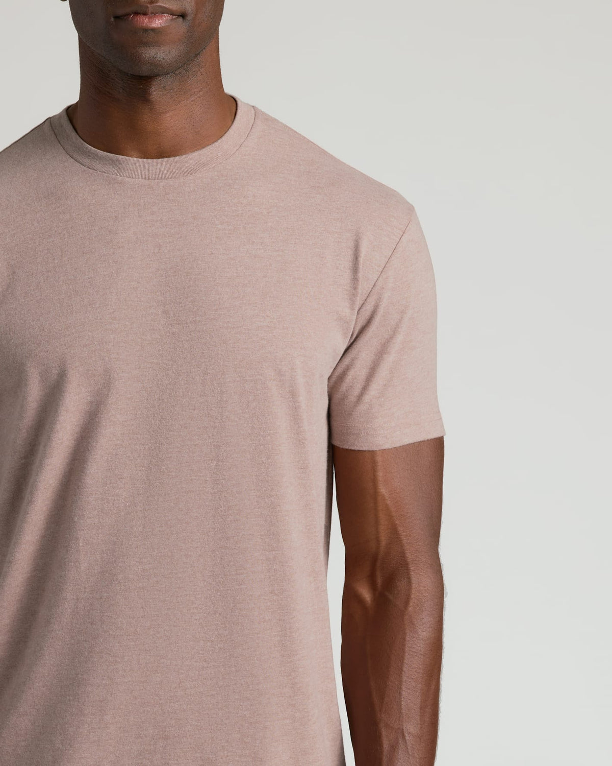Men's Classic Crew Neck T-Shirt in Dark Heather Truffle – view 4