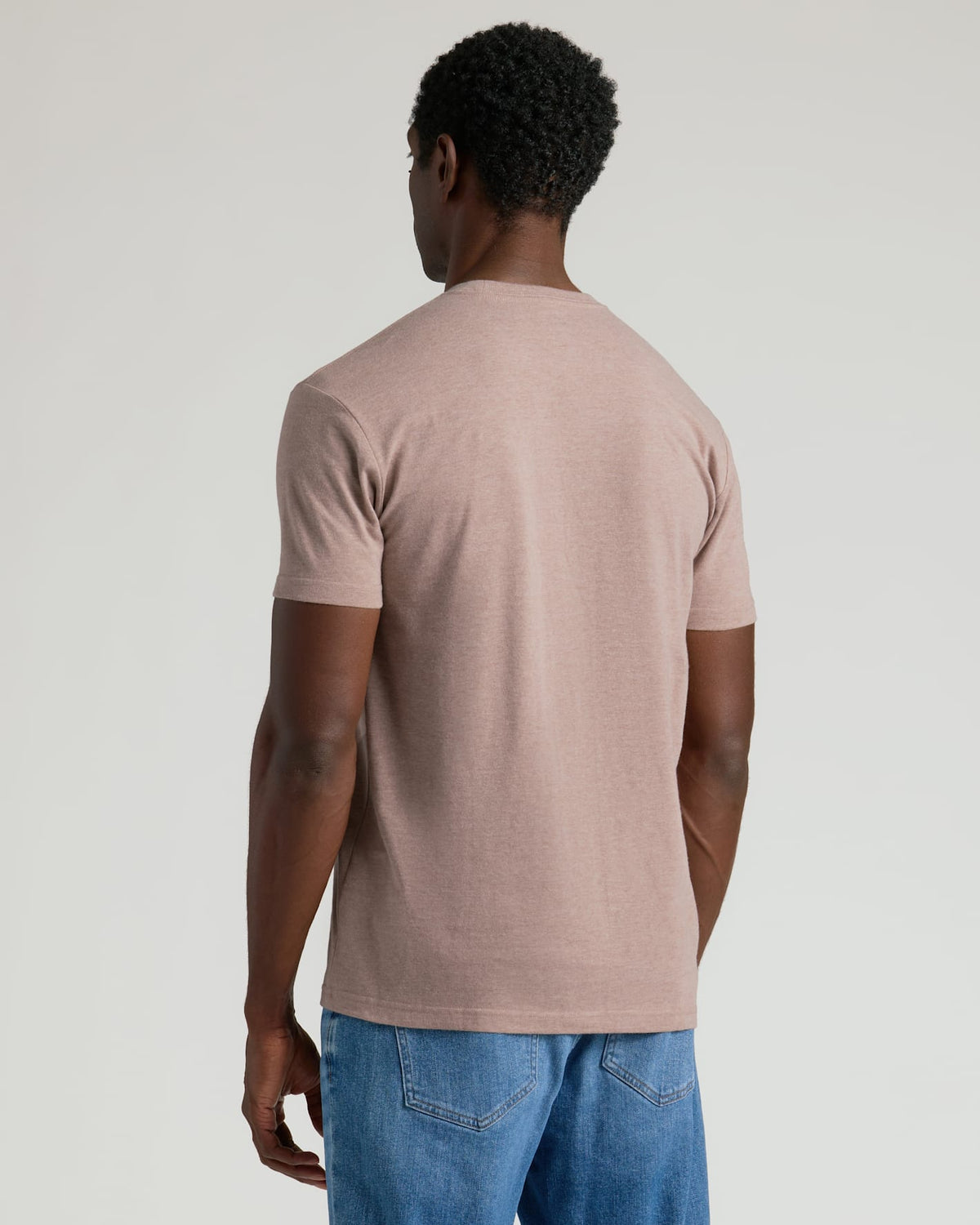 Men's Classic Crew Neck T-Shirt in Dark Heather Truffle – view 3