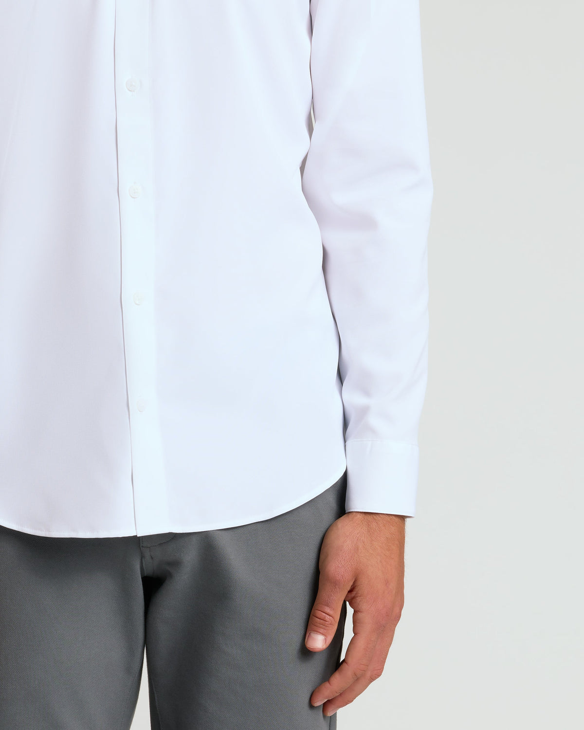 Men's Long Sleeve Performance Dress Shirt 2-Pack – 4-Way Stretch, Wrinkle-Resistant | White
