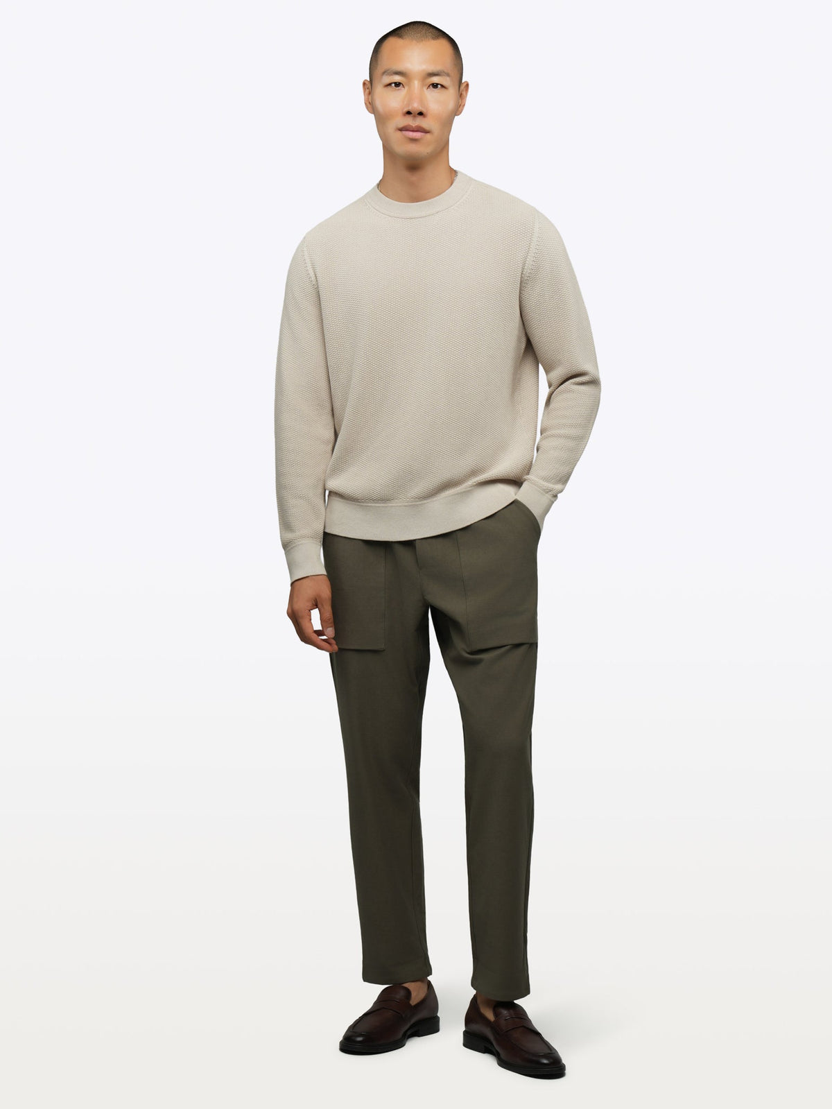 Men's Pull-On Cropped Trousers – Soft Stretch Fabric, Easy Elasticated Waist, Classic Fit | Tea Leaf