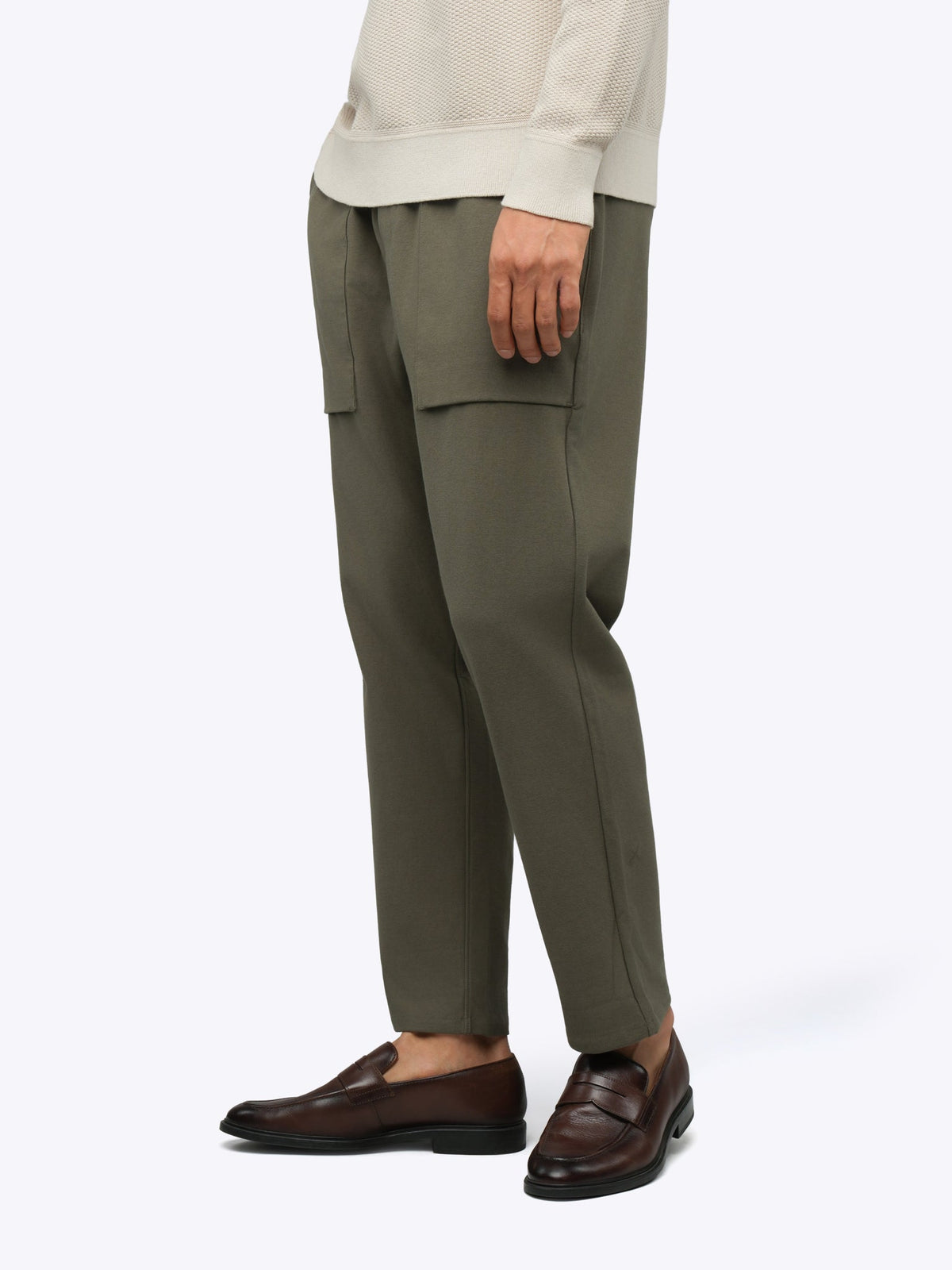 Men's Pull-On Cropped Trousers – Soft Stretch Fabric, Easy Elasticated Waist, Classic Fit | Tea Leaf