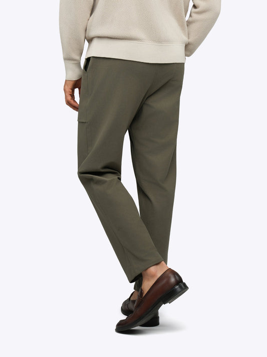 Men's Pull-On Cropped Trousers – Soft Stretch Fabric, Easy Elasticated Waist, Classic Fit | Tea Leaf
