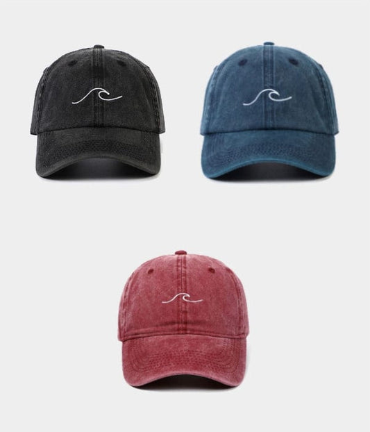 The Wave Men's Embroidered Washed Cotton Baseball Cap 3-Pack – view 1