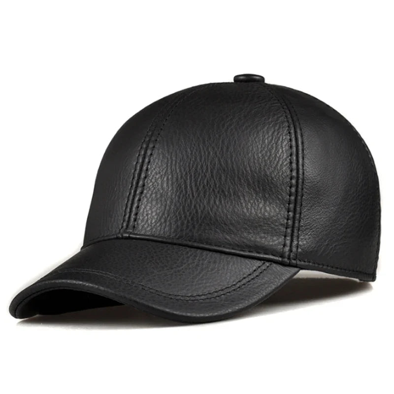 Tancarville Men's Genuine Leather Baseball Cap – view 1
