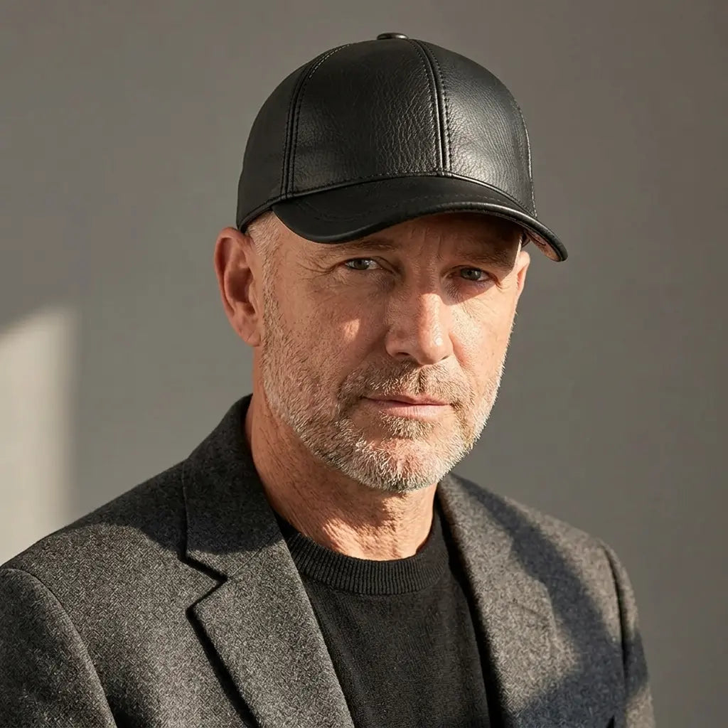 Tancarville Men's Genuine Leather Baseball Cap – view 13