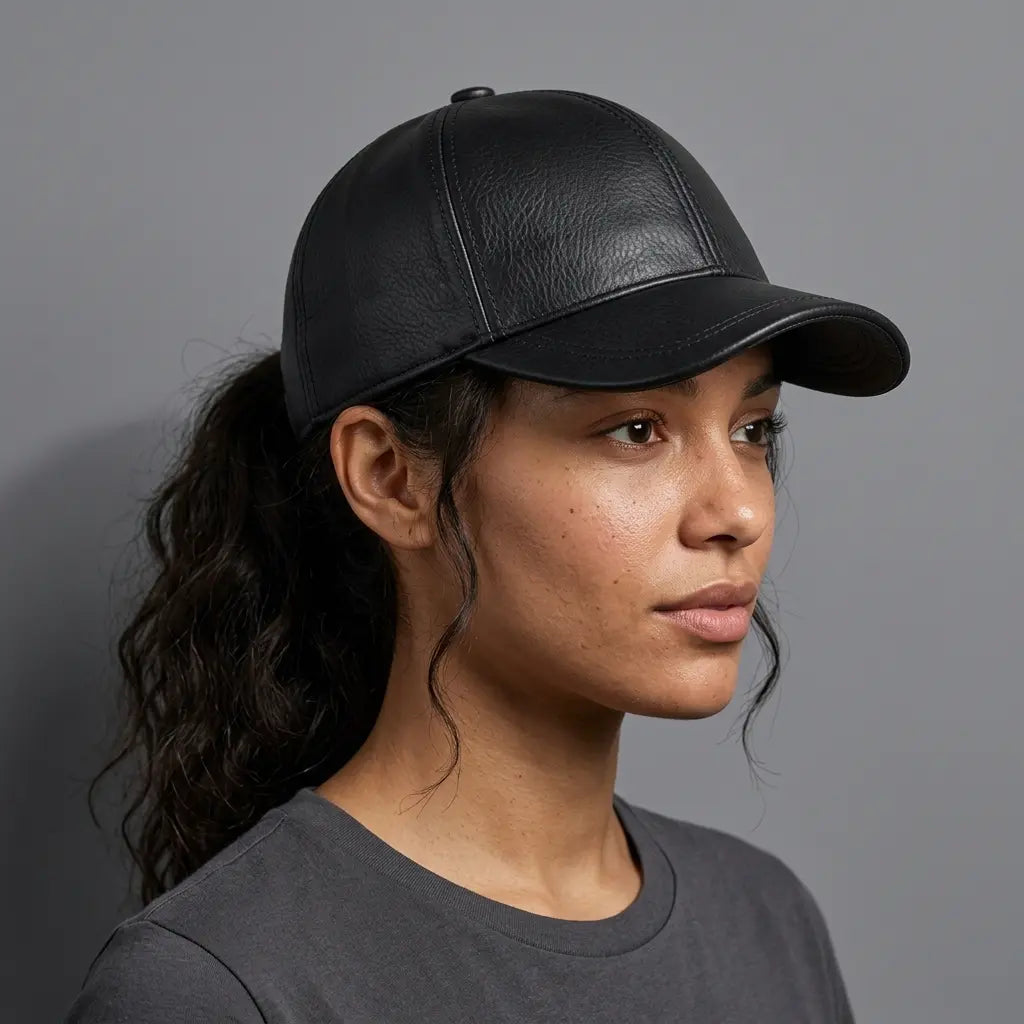 Tancarville Men's Genuine Leather Baseball Cap – view 14