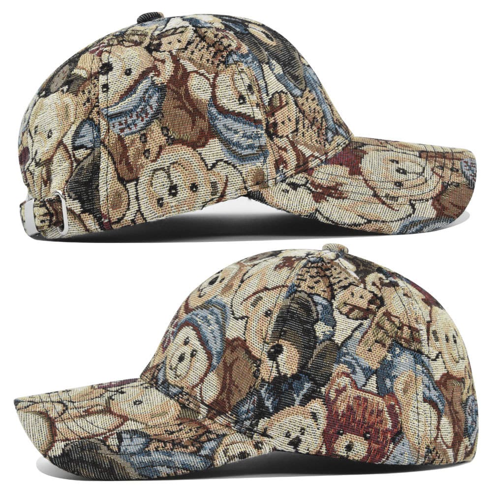Teddy Bears Men's Cotton Baseball Cap in Brown – view 3