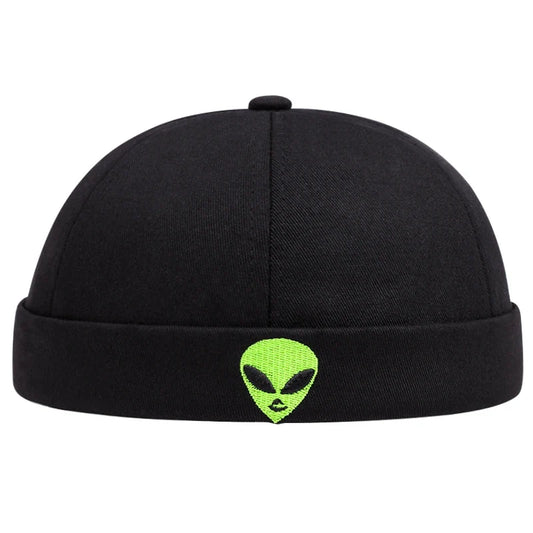 The Alien Men's Brimless Acrylic Docker Cap – Acrylic Fabric, Adjustable 55–61 cm Fit, Everyday Wear | Black
