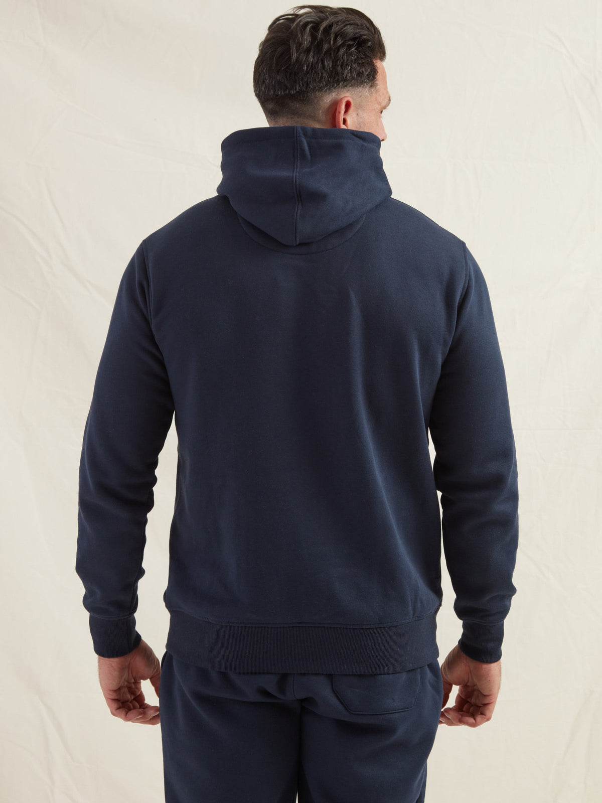 Men's Heavyweight Cotton Blend Hoodie & Joggers Set in Navy – view 14