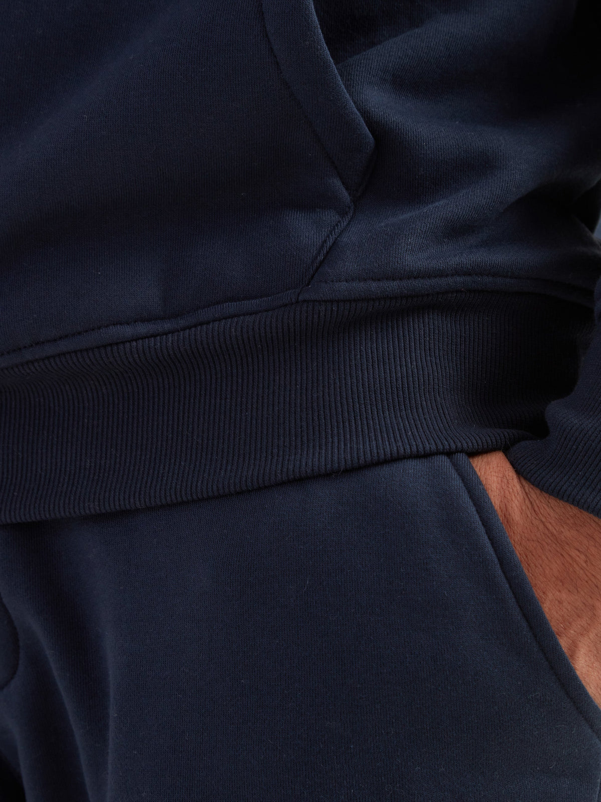 Men's Heavyweight Cotton Blend Hoodie & Joggers Set in Navy – view 18