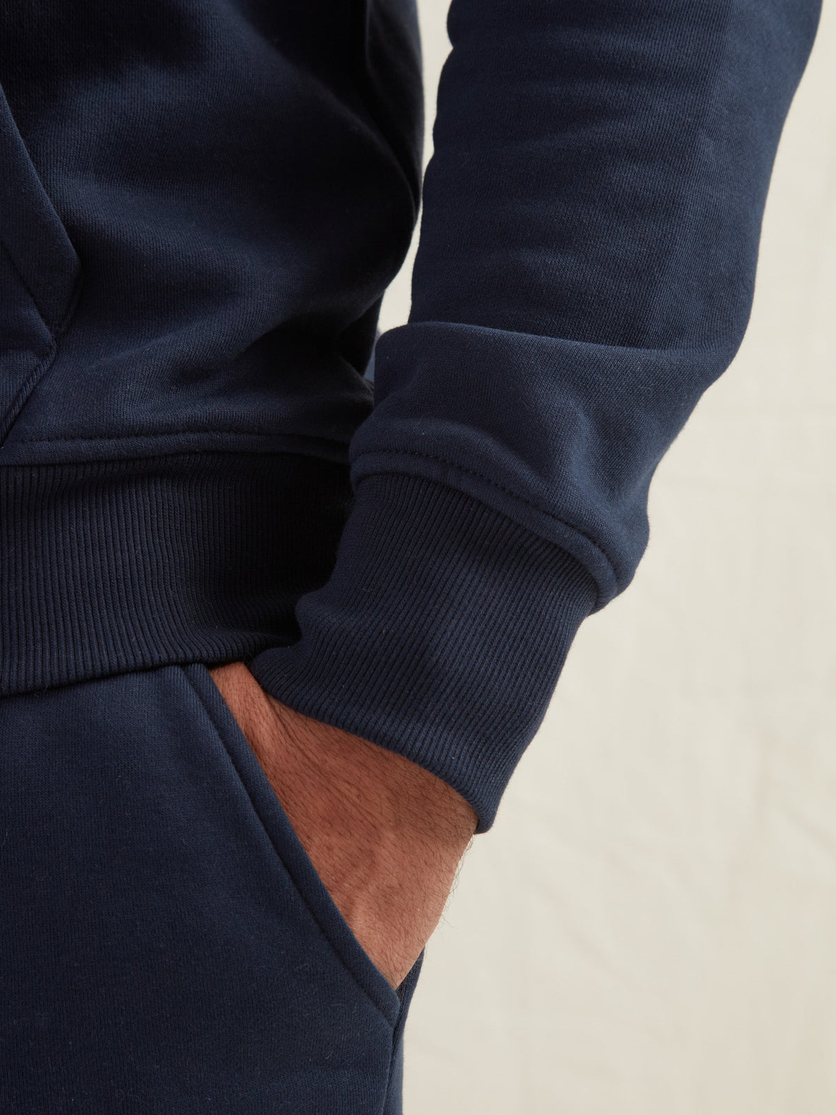 Men's Heavyweight Cotton Blend Hoodie & Joggers Set in Navy – view 16