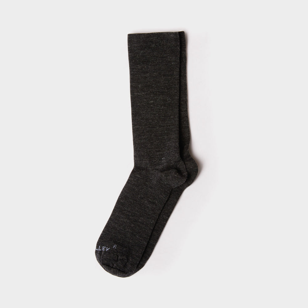 Men's Merino Wool Light Compression Socks – Reinforced Heel and Toe, Breathable, Moisture-Wicking | Charcoal, Black