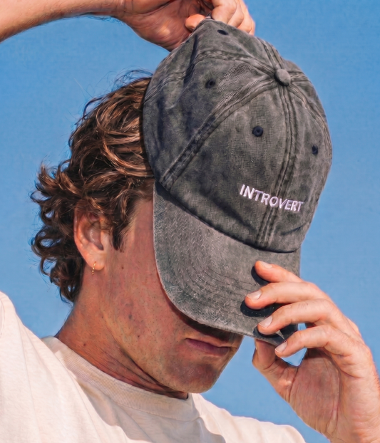 Introvert Men's Washed Cotton Baseball Cap – view 2