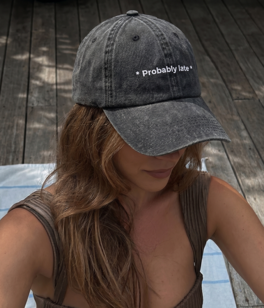 Probably Late Men's Embroidered Washed Cotton Baseball Cap – view 2