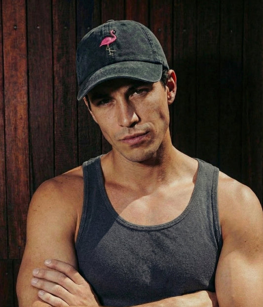 Flamingo Men's Embroidered Washed Cotton Baseball Cap – view 2