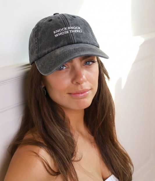 Whose There? Men's Embroidered Washed Cotton Baseball Cap – view 2