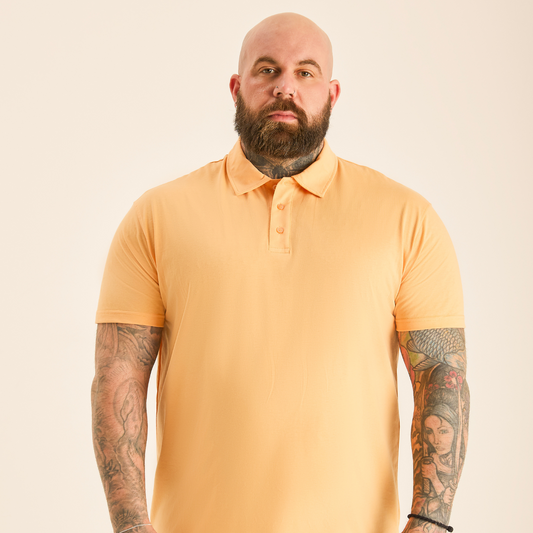 Sunrise Men's Fitted Polo Shirt – Soft Cotton Blend Jersey, Classic Side Seams, Tagless Neck | Sizes L to 6XL