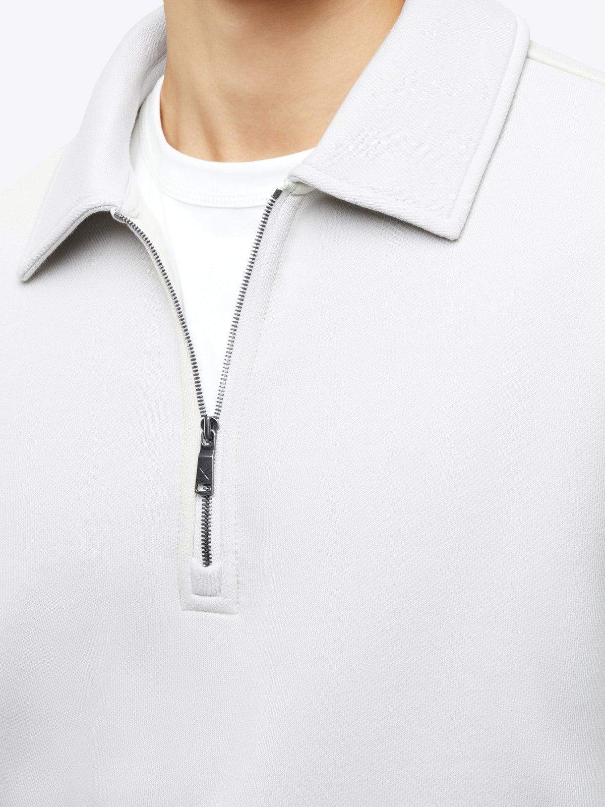 Men's Heavyweight Brushed Fleece Quarter Zip in Vapor – view 4