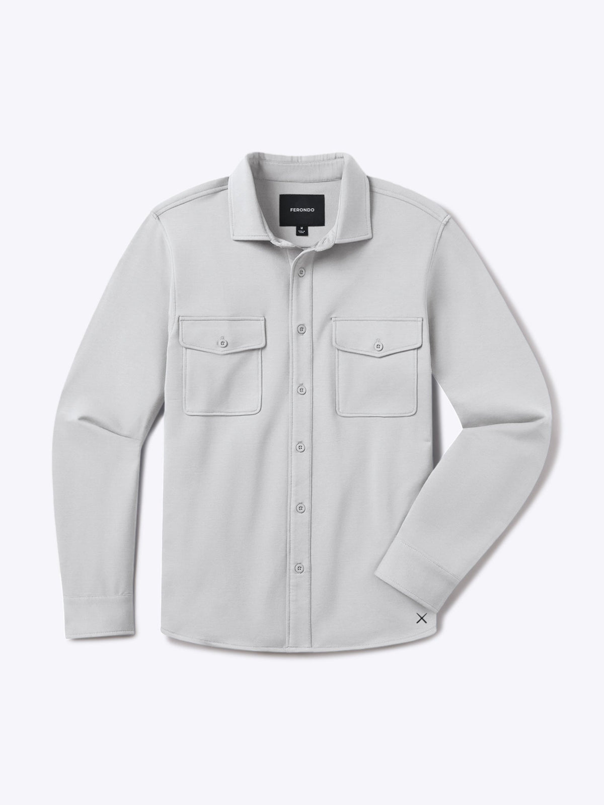 Men's French Terry Button-Up Overshirt in Vapor – view 1