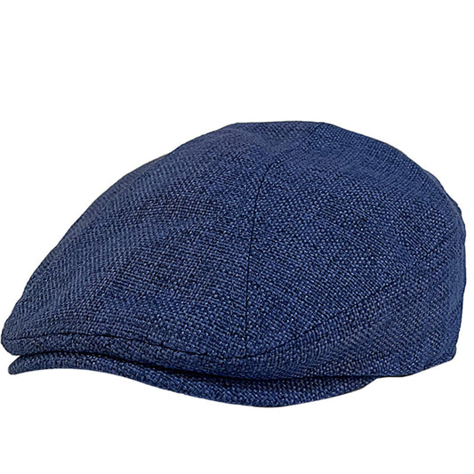 Verona Men's Plain Linen Blend Flat Cap – Linen & Cotton, Classic Shape, Five Sizes from 54 to 63 cm