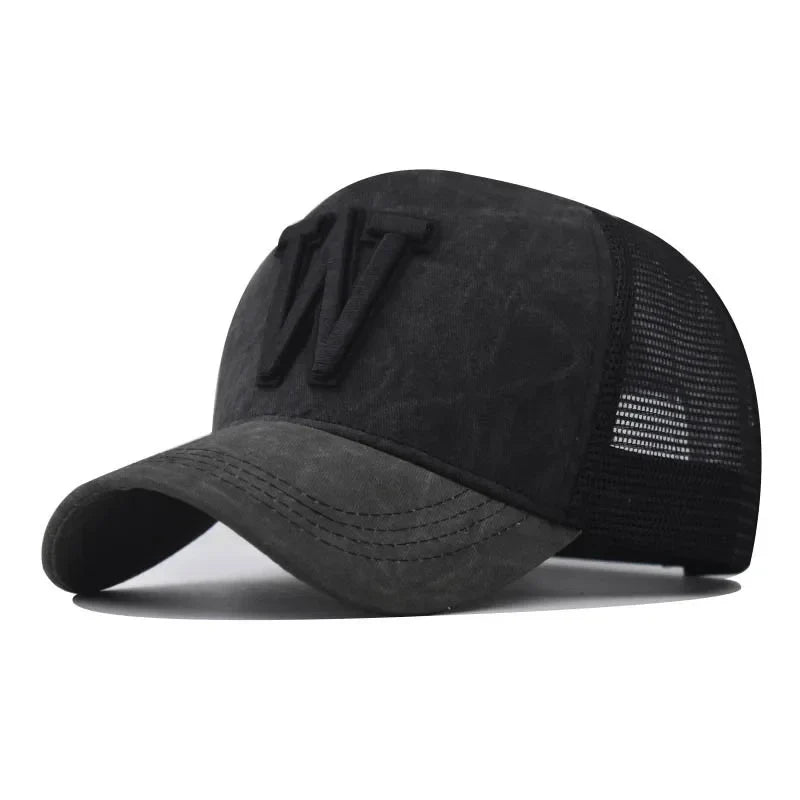 W Letter Men's Cotton Trucker Baseball Cap – view 6