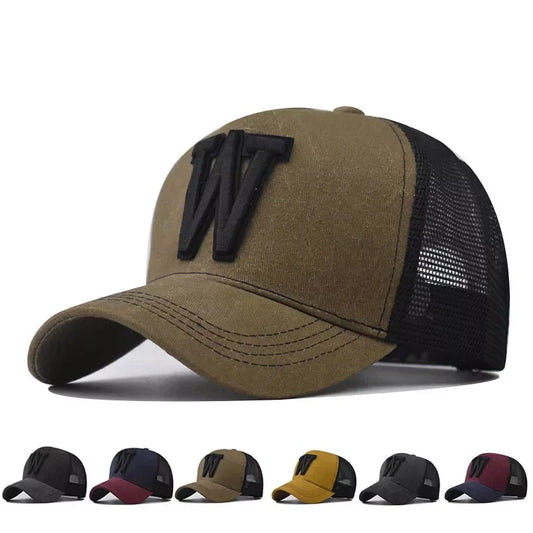 W Letter Men's Cotton Trucker Baseball Cap – view 2