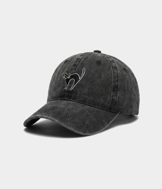 Cat Men's Embroidered Washed Cotton Baseball Cap – view 2