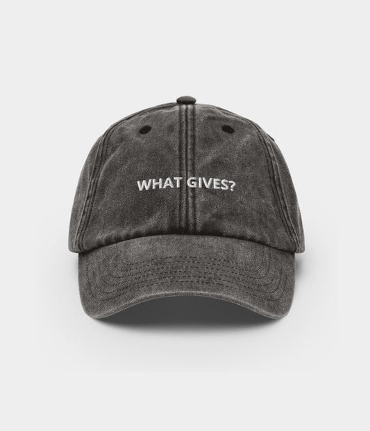 What Gives? Men's Embroidered Washed Cotton Baseball Cap – view 1