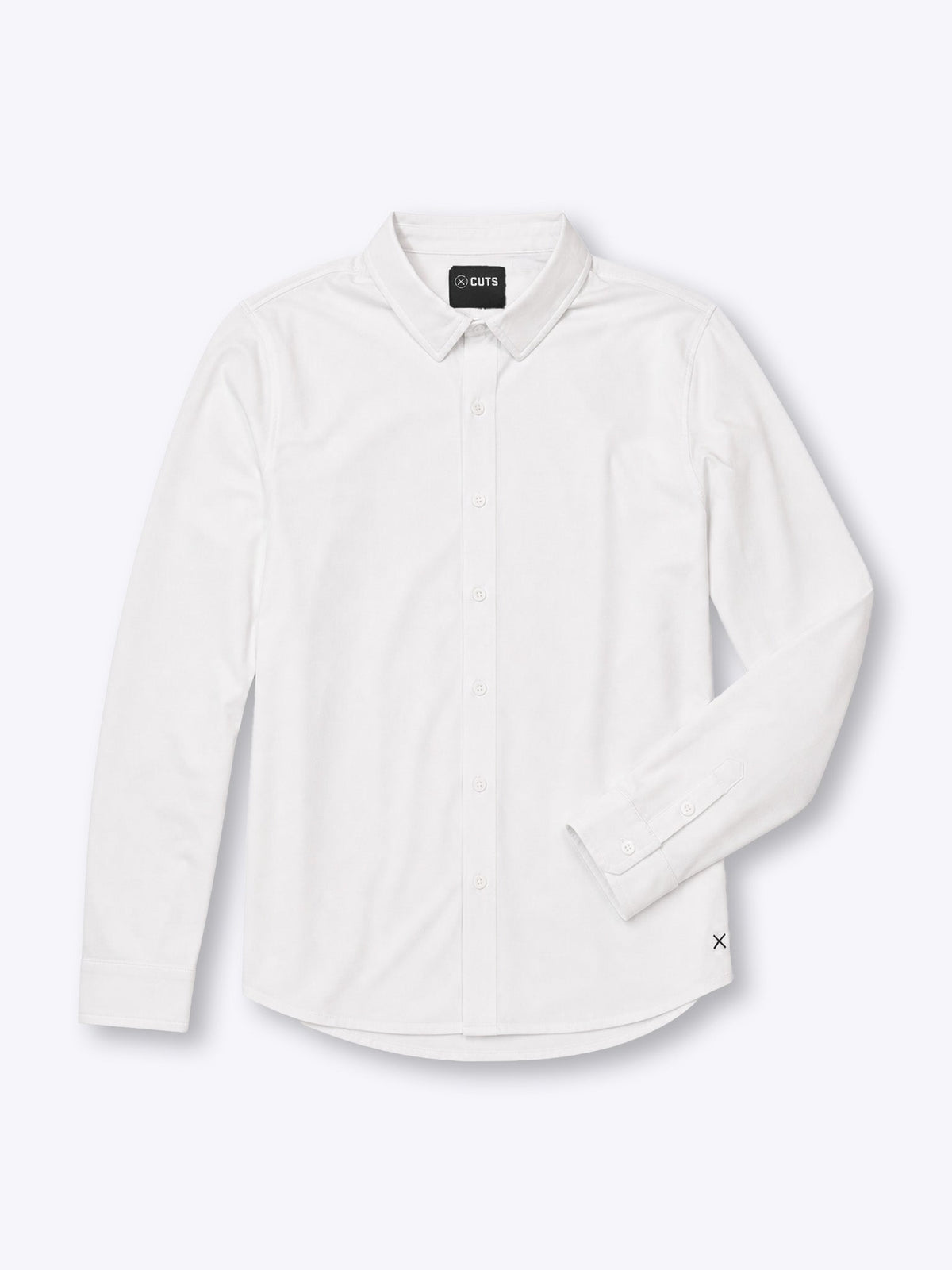 Men's Long Sleeve Stretch Button-Up Shirt in White – view 1