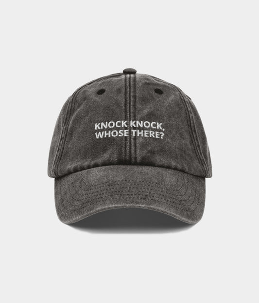 Whose There? Men's Embroidered Washed Cotton Baseball Cap – view 1