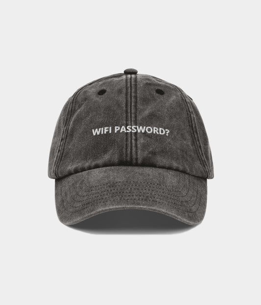 WiFi Password? Men's Embroidered Washed Cotton Baseball Cap – view 1
