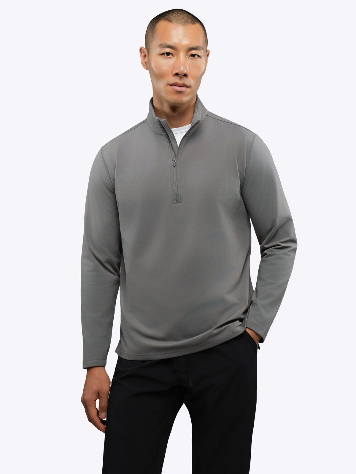 Men's Performance Fleece Quarter Zip Pullover in Wolf – view 2