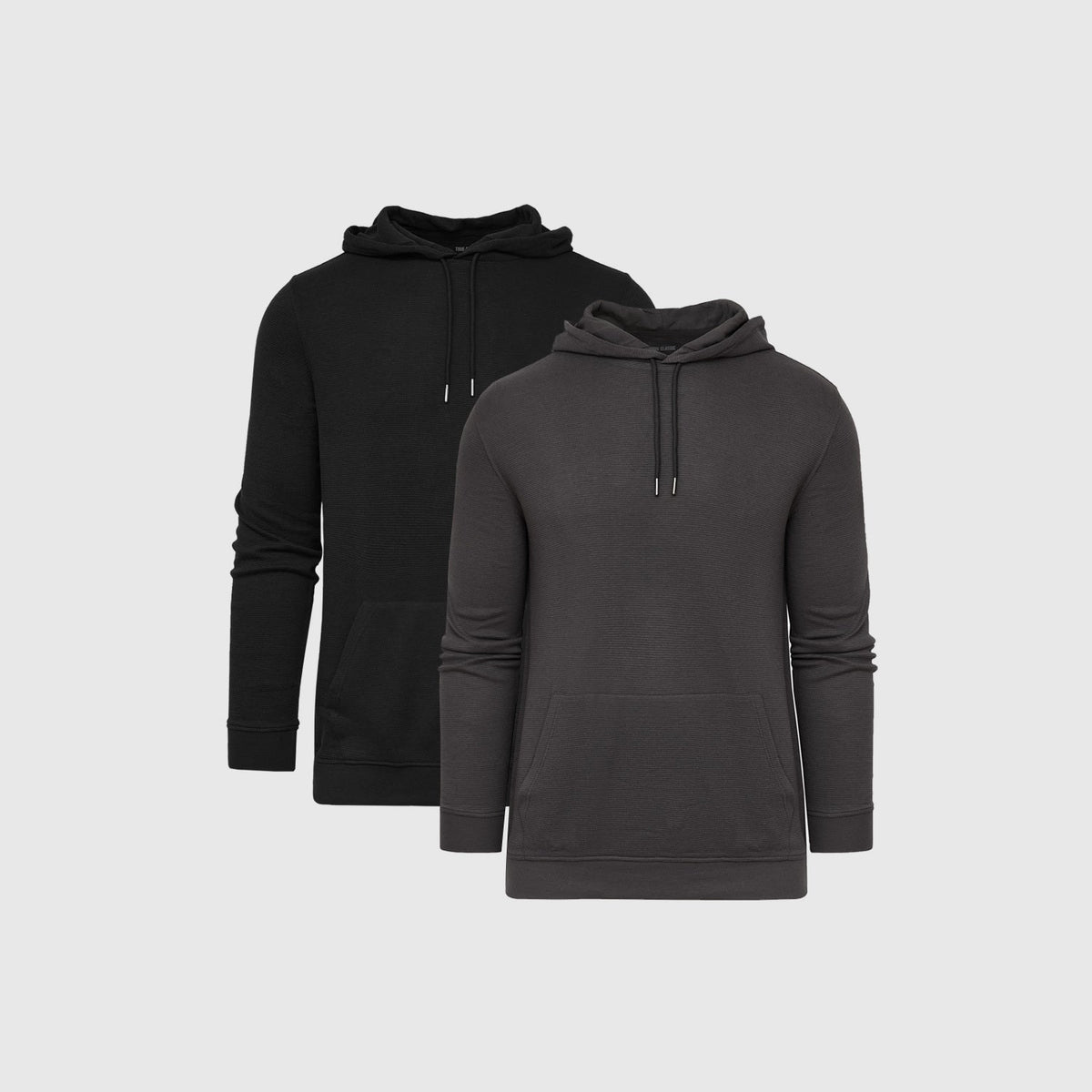 Men's Waffle Knit Hoodie 2-Pack in Black & Carbon – view 1
