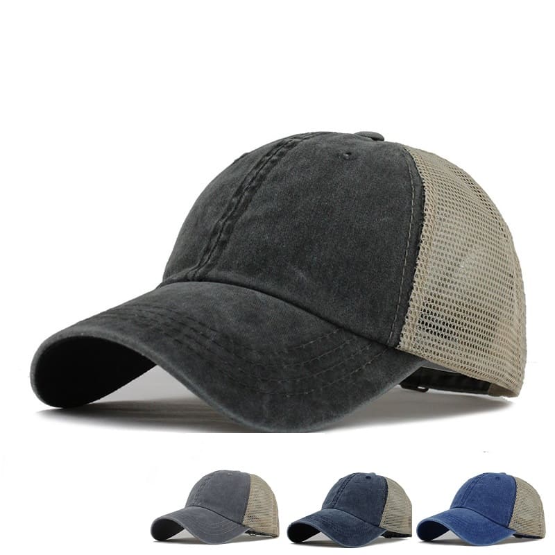 Men's Washed Organic Cotton Trucker Baseball Cap – view 2
