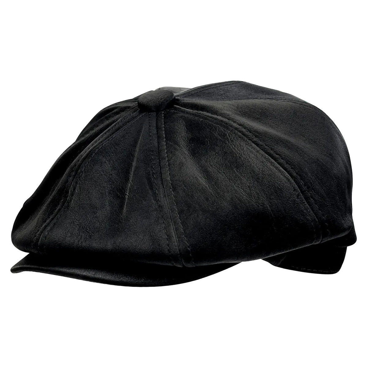 Westerville Men's Distressed Vegan Leather Newsboy Cap – view 6