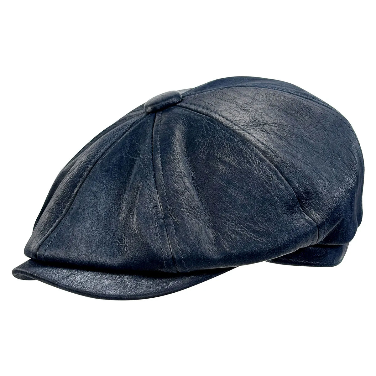 Westerville Men's Distressed Vegan Leather Newsboy Cap – view 5