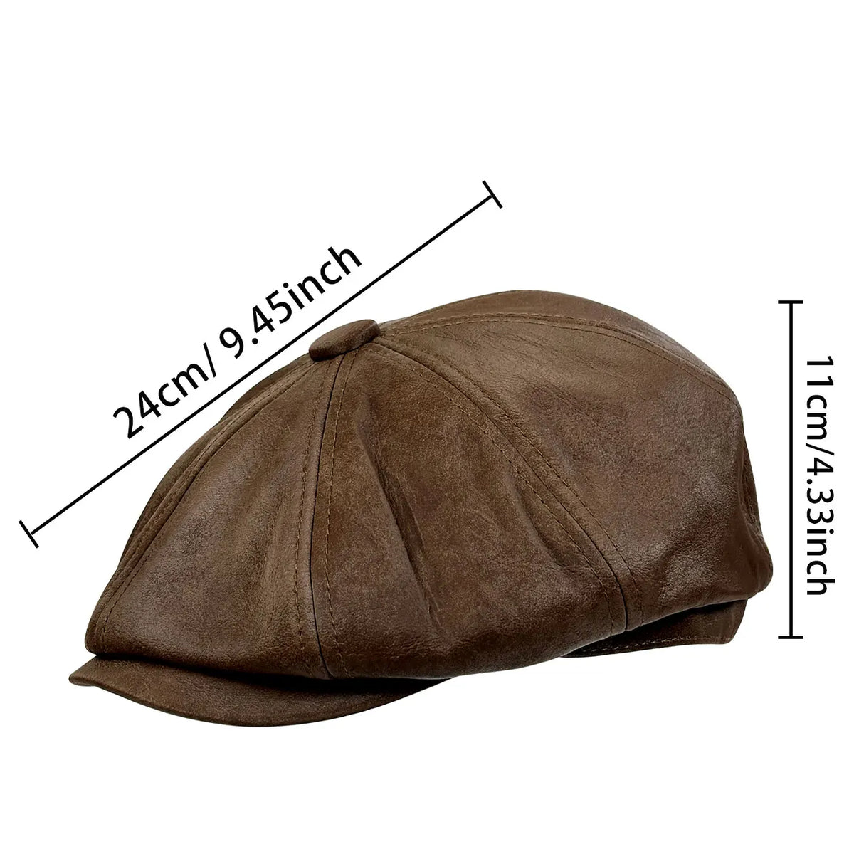 Westerville Men's Distressed Vegan Leather Newsboy Cap – view 7