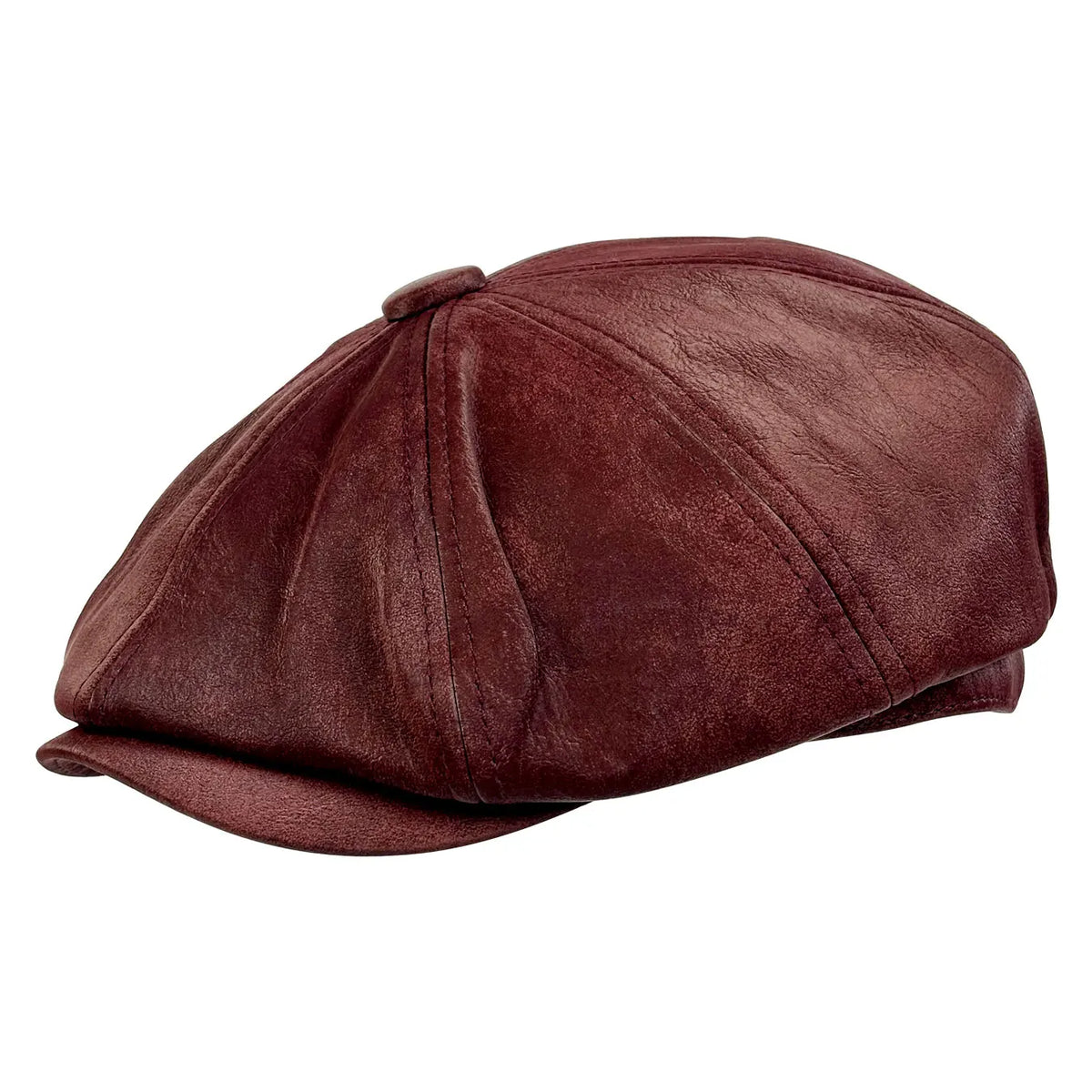 Westerville Men's Distressed Vegan Leather Newsboy Cap – view 1